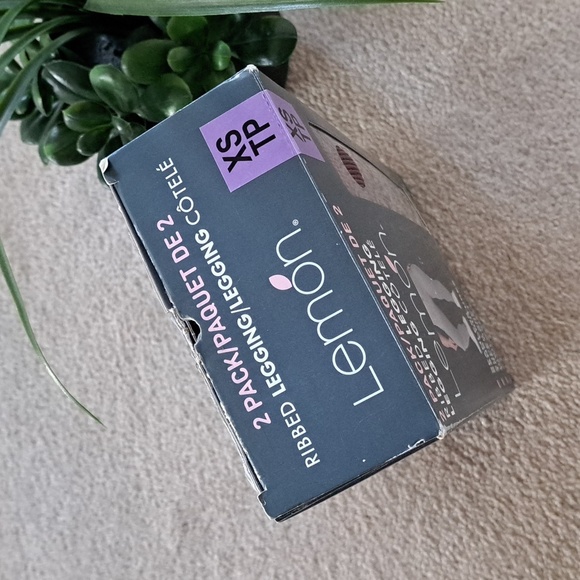 Lemon Ribbed Leggings 2-Pack Women's Size XS Brown Gray New In Box - Picture 10 of 13